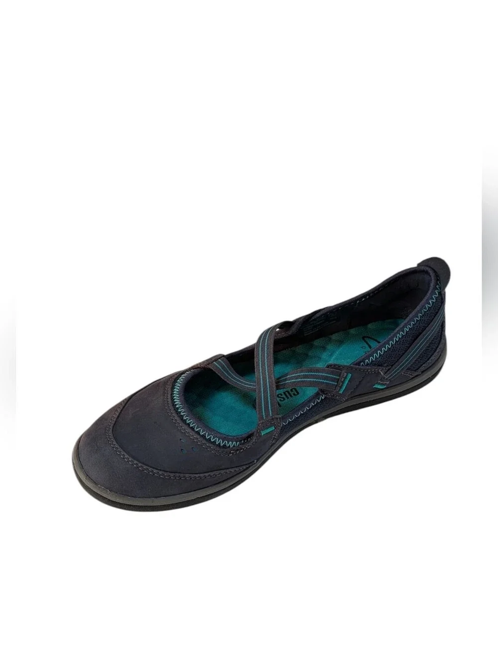 Clarks, Aria, Navy Leather Mary Jane Flats.